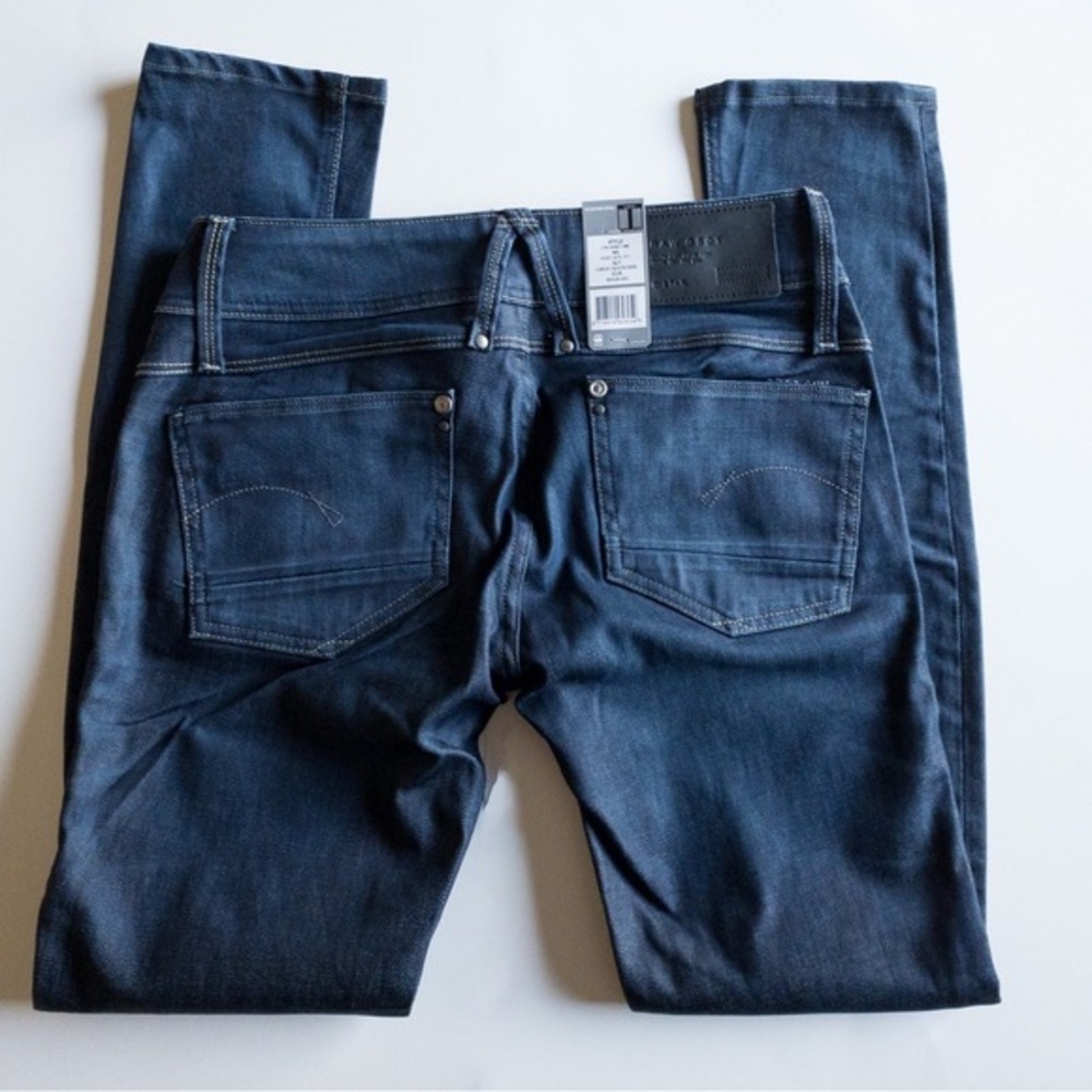 G-STAR Raw Medium Aged Blue Jeans Slim Fit Lynn Skinny Elastic Denim